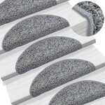 vidaXL Tapis d'escalier 10 Pièces 56x17x3 cm Gris