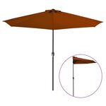 vidaXL Parasol de balcon et mât en aluminium Terre cuite 300x155x223cm