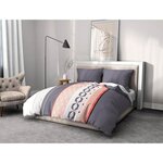Parure de couette microfibre - 1 housse de couette 240 x 260 cm + 2 taies d'oreiller 63 x 63 cm - Bleu