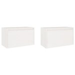 vidaXL Armoires murales 2 Pièces Blanc 60x30x35 cm Bois de pin massif