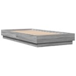 vidaXL Cadre de lit avec lumières LED sonoma gris 75x190 cm