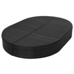 vidaXL Lit de repos d'extérieur avec coussin Résine tressée Noir