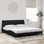 vidaXL Cadre de lit avec lumières LED noir 180x200 cm velours