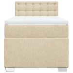 vidaXL Sommier à lattes de lit et matelas Crème 90x190 cm Tissu