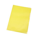 Pochette coin q-connect polypropylène grainé économique 12/100e coloris jaune transparent boîte 100 unités
