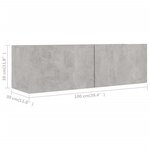 vidaXL Ensemble de meubles TV 2 Pièces Gris béton Bois d'ingénierie