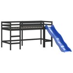 vidaXL Lit mezzanine enfants avec tour bleu 90x200 cm bois pin massif