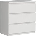 Commode CHELSEA 3 Tiroirs - Couleur blanc mat - 77 2 x 42 x 79 9 cm