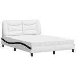 vidaXL Lit avec matelas blanc et noir 140x200 cm similicuir