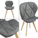 Lot de 2 chaises similicuir 81 x 57 x 49 cm gris 03_0006758