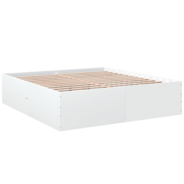 vidaXL Cadre de lit blanc 180x200 cm bois d'ingénierie