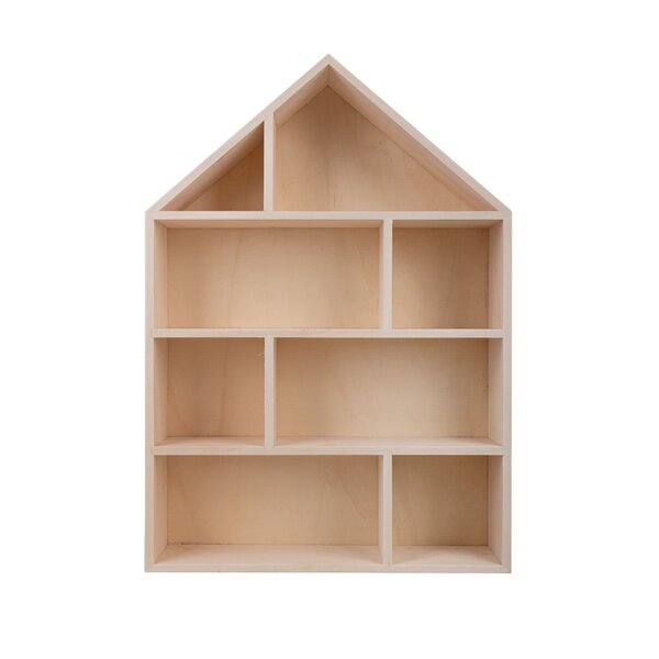 Etagère murale en bois Maison 30 x 43 x 8 cm - 8 compartiments
