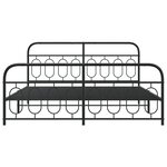 vidaXL Cadre de lit métal sans matelas avec pied de lit noir 180x200cm