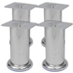 vidaXL Pieds ronds de canapé 8 Pièces Chrome 120 mm
