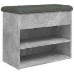 vidaXL Banc à chaussures gris béton 62x32x50 cm bois d'ingénierie