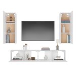 vidaXL Ensemble de meubles TV 4 Pièces Blanc Bois d'ingénierie