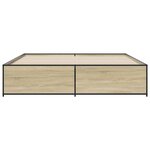vidaXL Cadre de lit chêne sonoma 200x200 cm bois d'ingénierie et métal