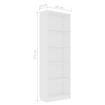 vidaXL Bibliothèque à 5 niveaux Blanc 60x24x175 cm Bois d’ingénierie