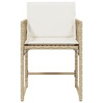 vidaXL Chaises de jardin avec coussins lot de 4 beige résine tressée