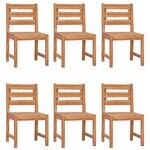 vidaXL Chaises de jardin lot de 6 Bois de teck solide