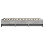 vidaXL Cadre de lit gris béton 90x190 cm bois d'ingénierie
