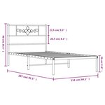 vidaXL Cadre de lit métal avec tête de lit blanc 107x203 cm
