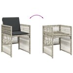 vidaXL Chaises de jardin avec coussins lot de 4 gris clair poly rotin