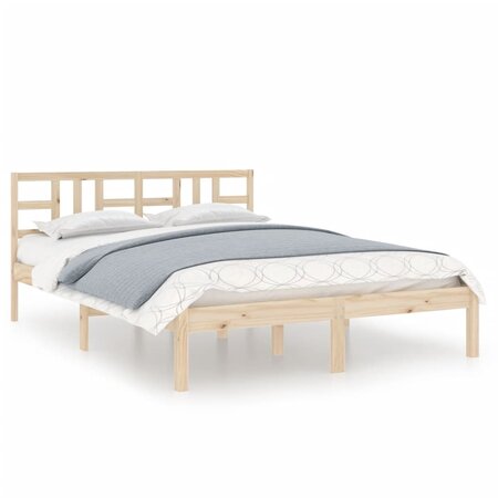 vidaXL Cadre de lit Bois de pin massif 140x190 cm