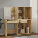 vidaXL Coiffeuse à LED avec 2 armoires Chêne sonoma Bois d'ingénierie