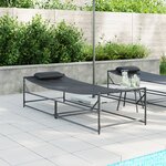 vidaXL Lit de jardin - Anthracite - 200x74x73 cm - Acier & Textilène
