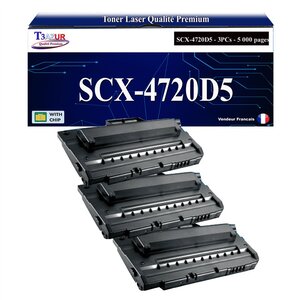 T3AZUR - 3x Toners compatibles avec Samsung SCX-4720D5 SCX4720D5 pour Samsung SCX4520 SCX4720F SCX4720FN SCX-4520 SCX-4720F SCX-4720FN