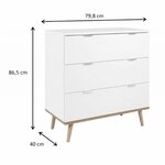 Finori Commode Göteborg 1 Blanc et chêne Sonoma