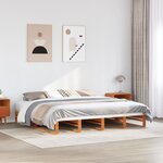vidaXL Cadre de lit sans matelas cire marron 200x200cm bois pin massif