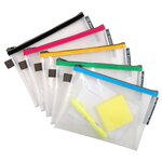 Pochette À Fermeture Éclair En Plastique Souple - Couleurs Assorties - X 10 - Exacompta