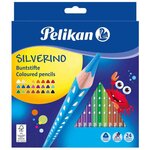 Étui de 24 crayons de couleur triangulaire silverino fin pelikan