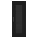 vidaXL Buffet haut Noir 34 5x34x180 cm Bois d'ingénierie