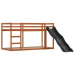 vidaXL Lit superposé avec toboggan et rideaux rose 90x200 cm