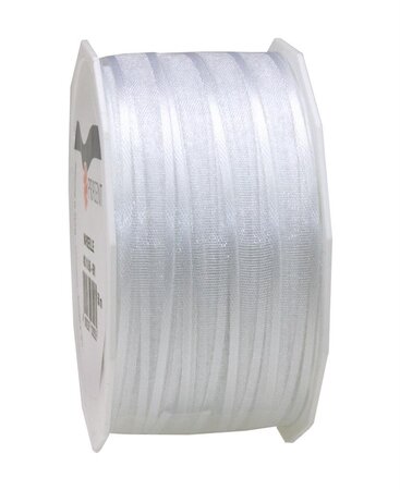 Organza marseille 50-m-rouleau 10 mm  blanc