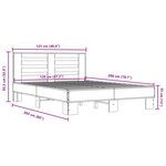 vidaXL Cadre de lit chêne marron 120x200 cm bois d'ingénierie et métal