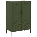 vidaXL Buffet haut vert olive 68x39x101 5 cm acier laminé à froid