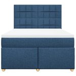 vidaXL Sommier à lattes de lit avec matelas Bleu 140x200 cm Tissu