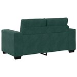 Ensemble de canapé 3 pièces avec coussins en velours vert foncé
