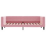 vidaXL Lit de jour avec gigogne et tiroirs rose 80x200 cm velours