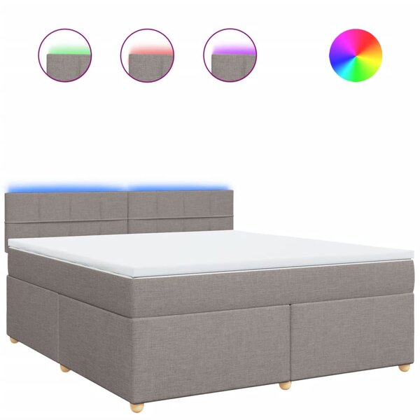 vidaXL Sommier à lattes de lit avec matelas Taupe 180x200 cm Tissu