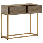 vidaXL Table console 90x30x76 cm bois massif de manguier et fer