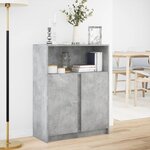 vidaXL Buffet avec LED gris béton 77x34x100 cm bois d'ingénierie