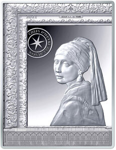 Pièce de monnaie en Argent 50 Euro g 100 Millésime 2021 Famous Paintings GIRL WITH A PEARL EARRING