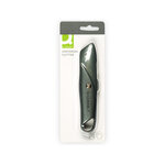 Cutter q-connect sécurité lame autoréctractable évite coupures coloris gris métallique blister