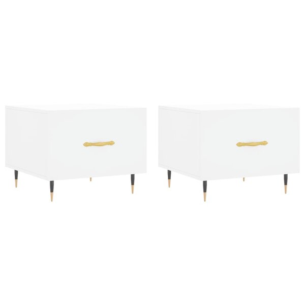vidaXL Tables basses 2 Pièces blanc 50x50x40 cm bois d'ingénierie