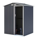 Abri de jardin en métal - 1,91 m² -1 porte coulissante - Gris anthracite